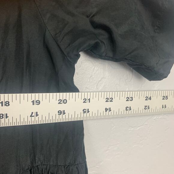 Vtg Sostanza Silk Midi Dress Womens Medium Black Lagenlook Modest Whimsigoth - Picture 5 of 8